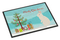New Zealand White Rabbit Christmas Doormat Indoor Outdoor 18H X 27W Front Door Mat Rugs for Entryway, Non Slip Washable