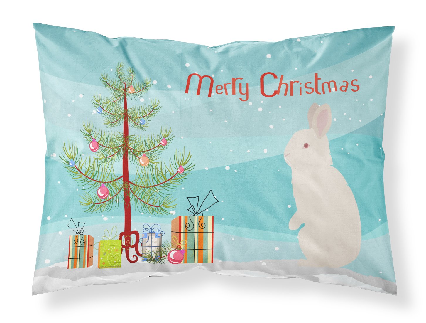 New Zealand White Rabbit Christmas Standard Pillowcase Lightweight Super Soft Easy Care Decorative Artwork Pillowcase, Standard