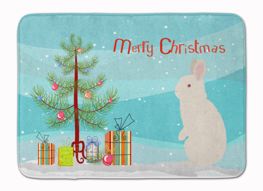 New Zealand White Rabbit Christmas Memory Foam Kitchen Mat Machine Washable Anti-Fatigue Cushion Comfort Bath or Kitchen Rug