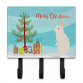 New Zealand White Rabbit Christmas Leash or Key Holder Wall Hooks, Coat Rack Wall Mount, for Hanging Keys, Towels, Aprons, Leashes