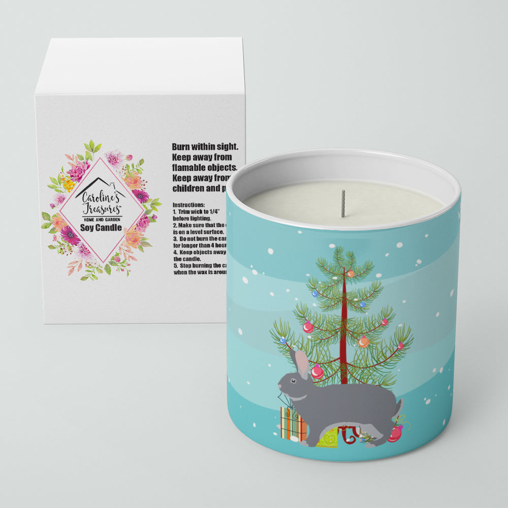 Giant Chinchilla Rabbit Christmas Decorative Soy Candle Nature Soy Wax Essential Oil Home Decor Ideal for Bedroom Kitchen Bath Office Gift, 10 oz