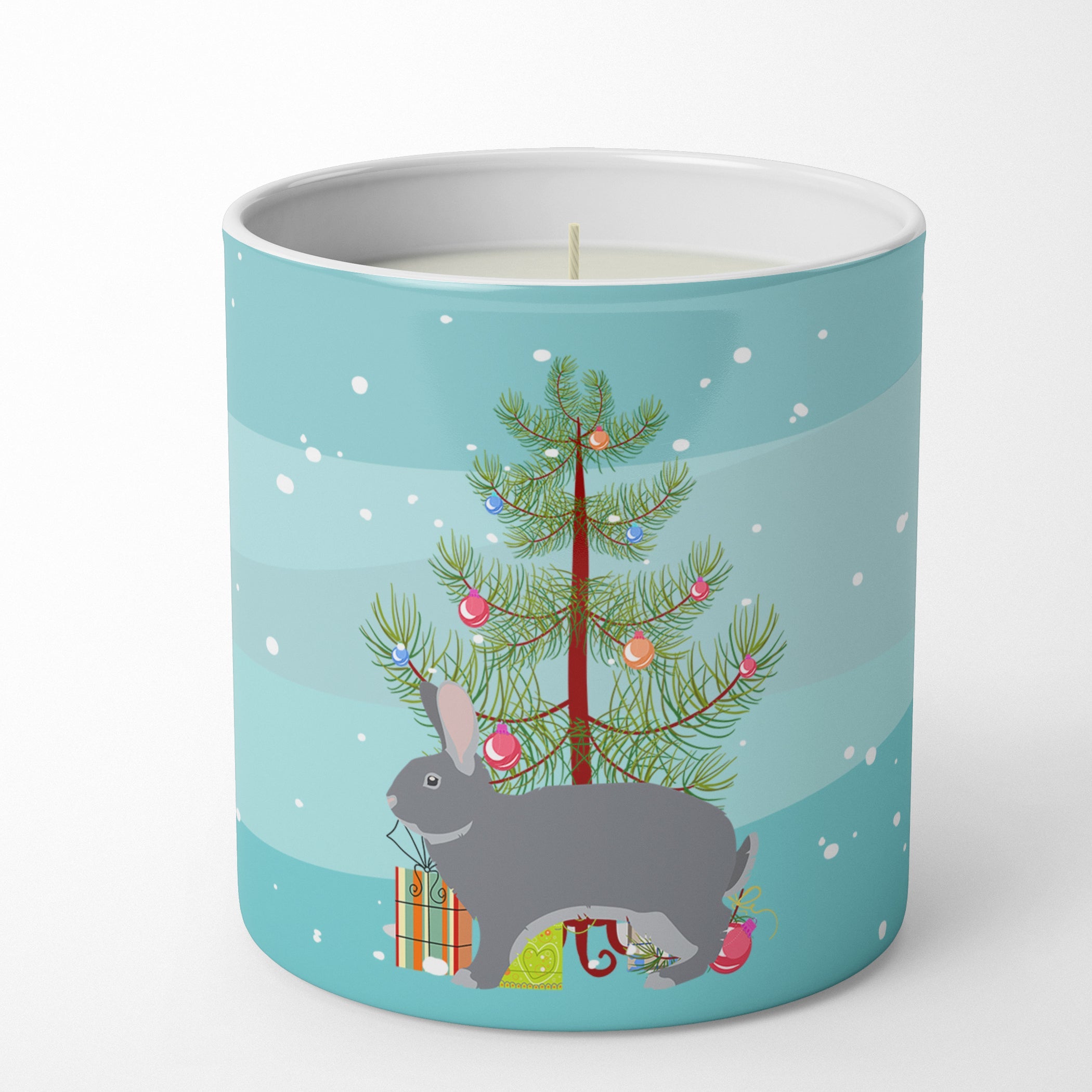 Giant Chinchilla Rabbit Christmas Decorative Soy Candle Nature Soy Wax Essential Oil Home Decor Ideal for Bedroom Kitchen Bath Office Gift, 10 oz