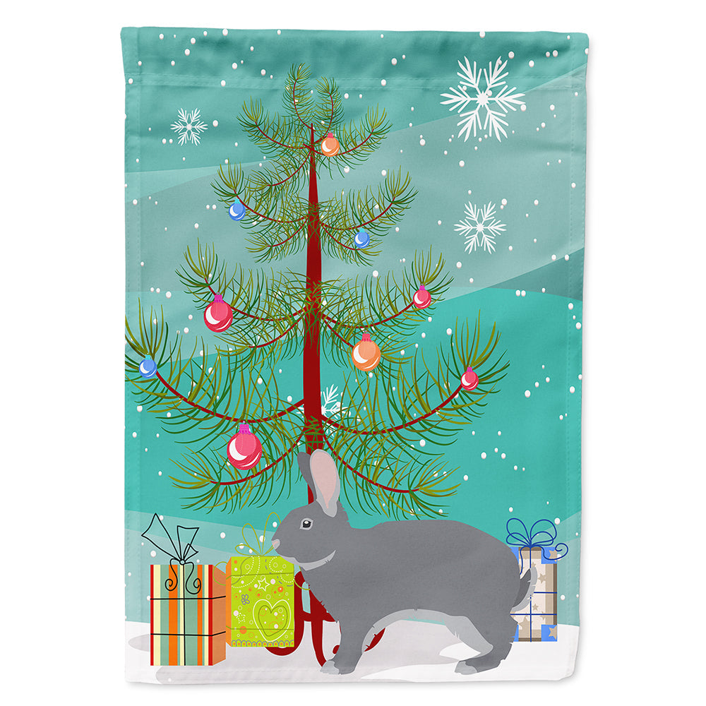 Giant Chinchilla Rabbit Christmas House Flag 28x40 Porch Sleeve Pole Decorative Outside Yard Banner Artwork Wall Hanging, Polyester