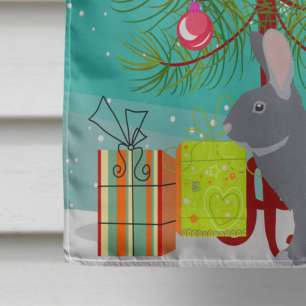 Giant Chinchilla Rabbit Christmas House Flag 28x40 Porch Sleeve Pole Decorative Outside Yard Banner Artwork Wall Hanging, Polyester