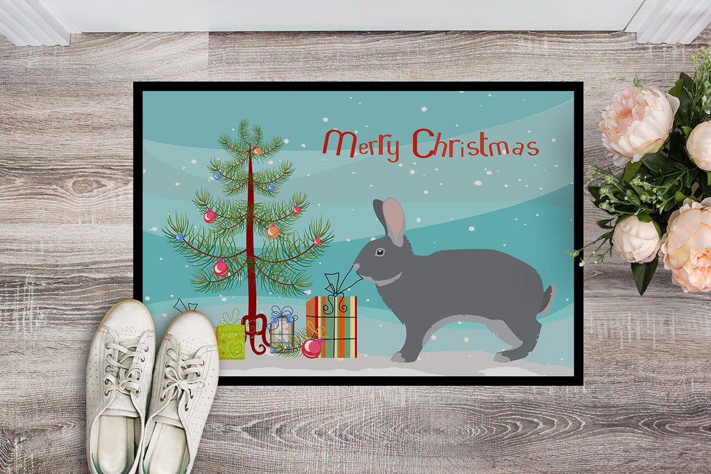 Giant Chinchilla Rabbit Christmas Doormat Indoor Outdoor 24H X 36W Front Door Mat Rugs for Entryway, Non Slip Washable Low Pile,