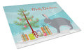 Giant Chinchilla Rabbit Christmas Cutting Board Tempered Glass Kitchen Cutting Surface, Heat Resistant Chopping, Non-Slip Feet, Food Prep & Serving