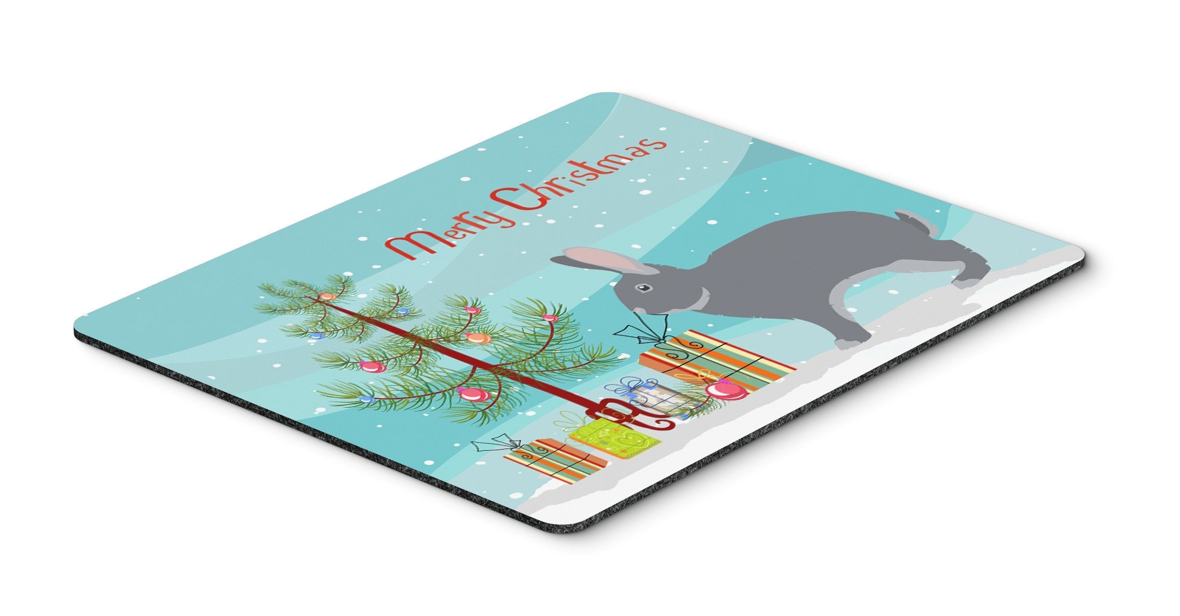 Giant Chinchilla Rabbit Christmas Mouse Pad, Heat Resistant Trivet Hot Pad , Non Slip Rubber Desk Mat, Kitchen Counter Protector, Home Office Decor Gift