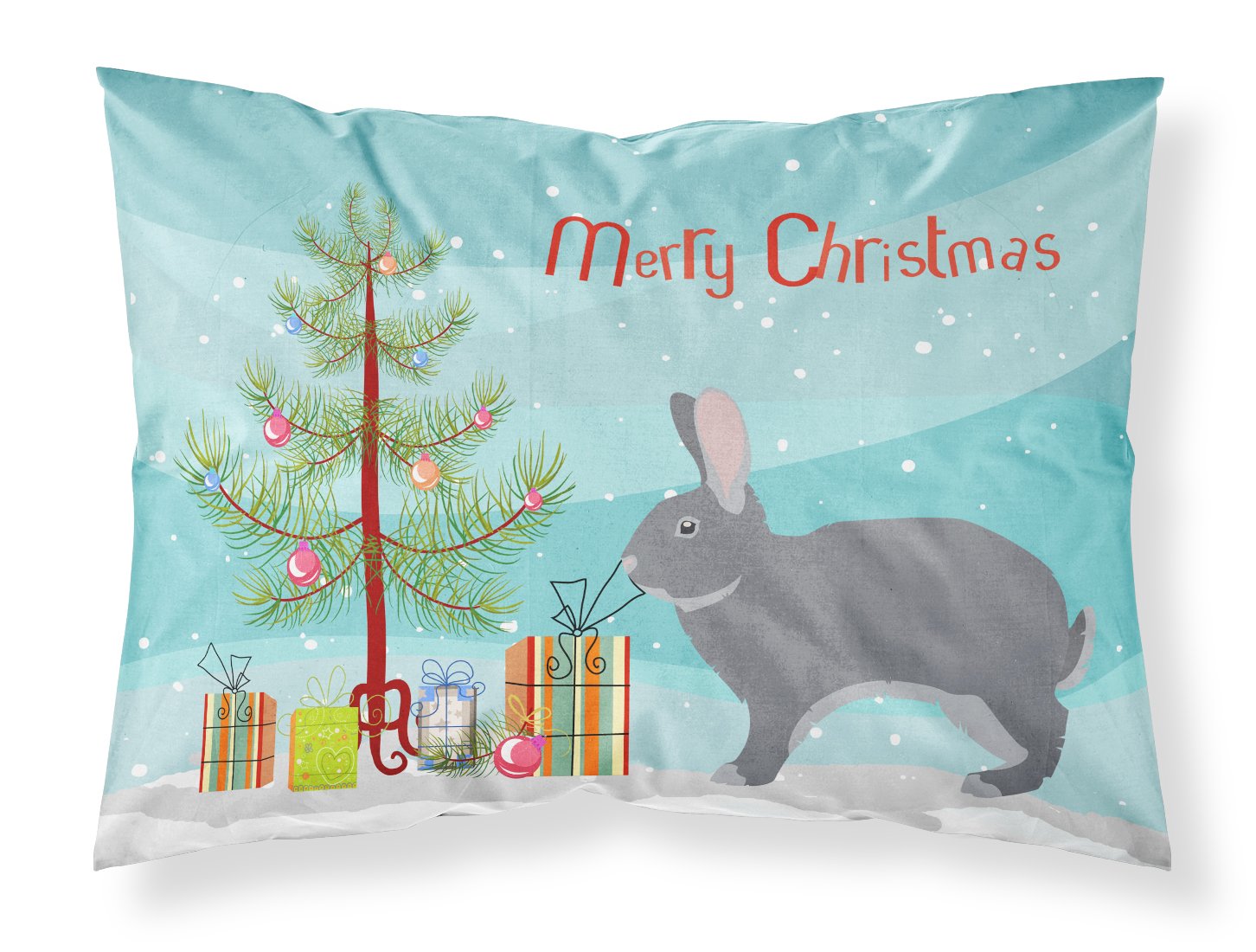 Giant Chinchilla Rabbit Christmas Standard Pillowcase Lightweight Super Soft Easy Care Decorative Artwork Pillowcase, Standard