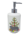 Giant Chinchilla Rabbit Christmas Ceramic Soap Dispenser , Empty Refillable Hand Soap Pump Bottle for Bathroom Kitchen