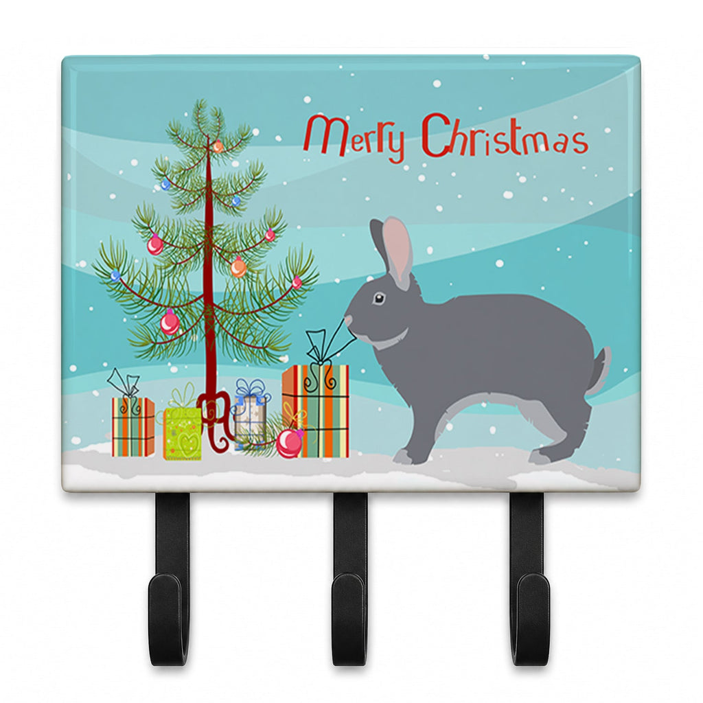 Giant Chinchilla Rabbit Christmas Leash or Key Holder Wall Hooks, Coat Rack Wall Mount, for Hanging Keys, Towels, Aprons, Leashes