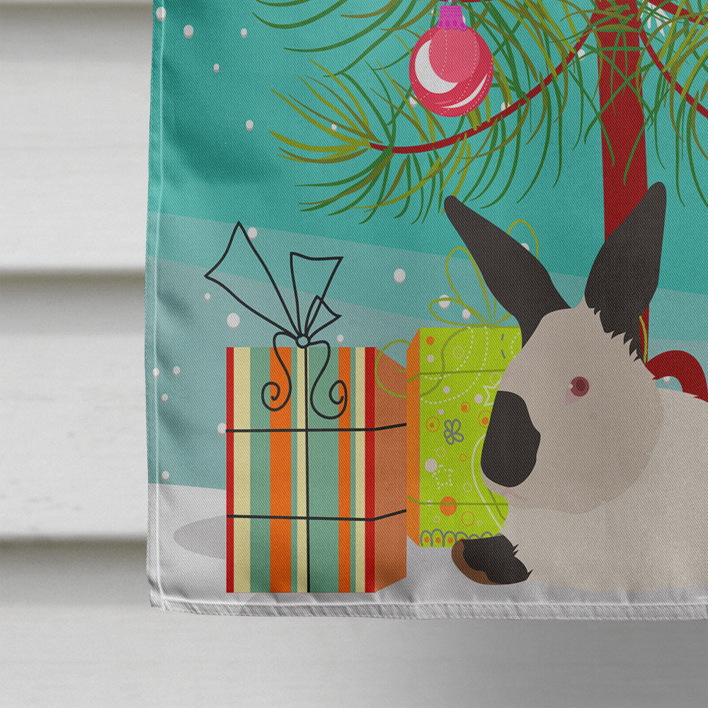 California White Rabbit Christmas House Flag 28x40 Porch Sleeve Pole Decorative Outside Yard Banner Artwork Wall Hanging, Polyester