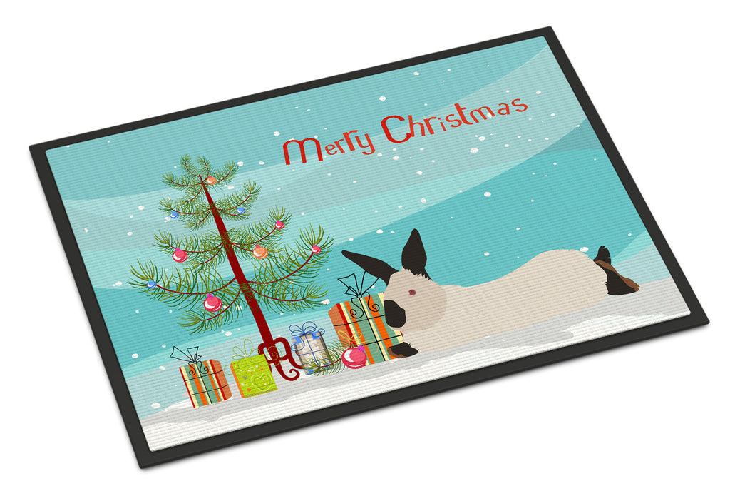 California White Rabbit Christmas Doormat Indoor Outdoor 18H X 27W Front Door Mat Rugs for Entryway, Non Slip Washable