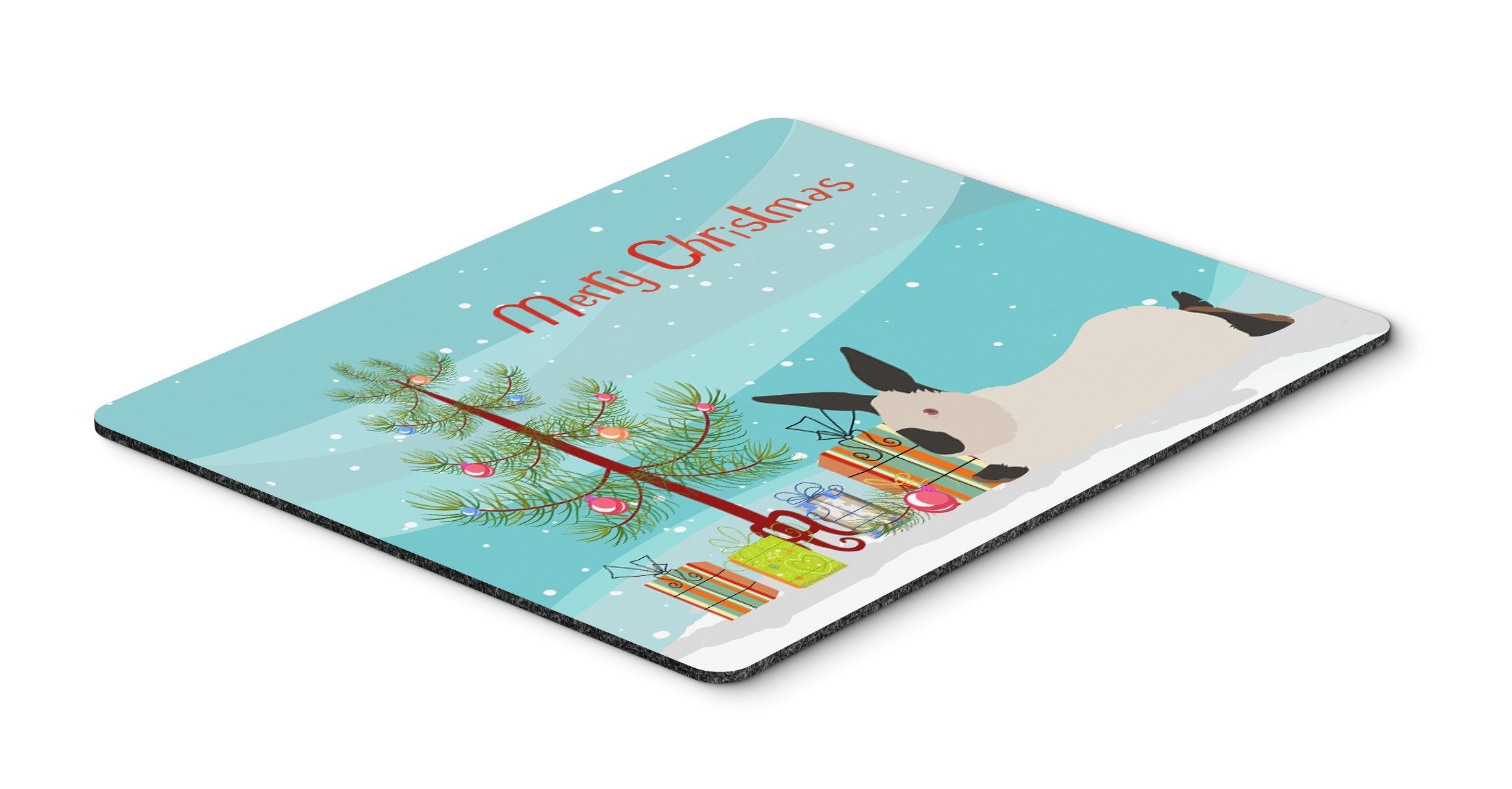 California White Rabbit Christmas Mouse Pad, Heat Resistant Trivet Hot Pad , Non Slip Rubber Desk Mat, Kitchen Counter Protector, Home Office Decor Gift