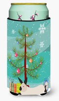 California White Rabbit Christmas Tall Boy Hugger Can Cooler Sleeve Machine Washable Drink Collapsible Insulator Beverage Insulated Holder