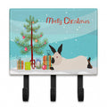 California White Rabbit Christmas Leash or Key Holder Wall Hooks, Coat Rack Wall Mount, for Hanging Keys, Towels, Aprons, Leashes