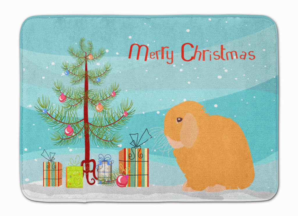 Holland Lop Rabbit Christmas Memory Foam Kitchen Mat Machine Washable Anti-Fatigue Cushion Comfort Bath or Kitchen Rug