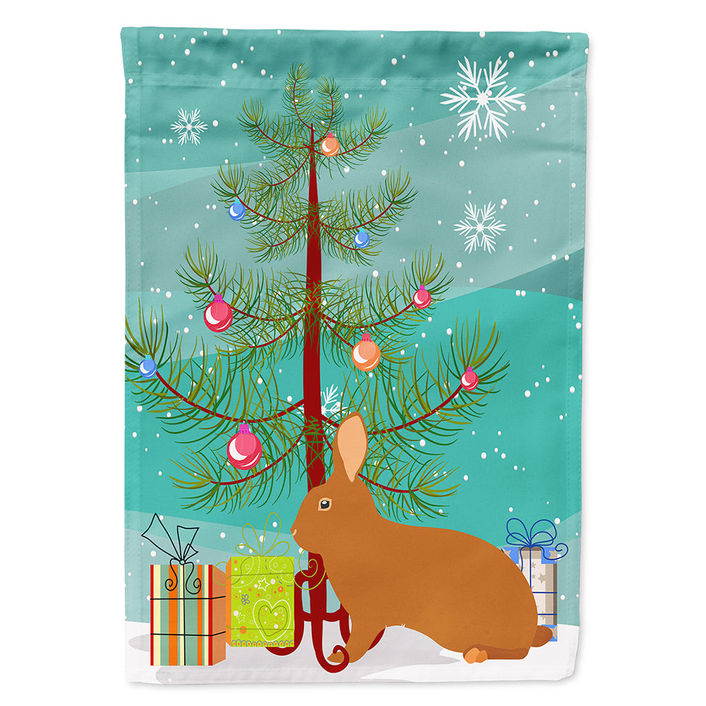 Rex Rabbit Christmas House Flag 28x40 Porch Sleeve Pole Decorative Outside Yard Banner Artwork Wall Hanging, Polyester