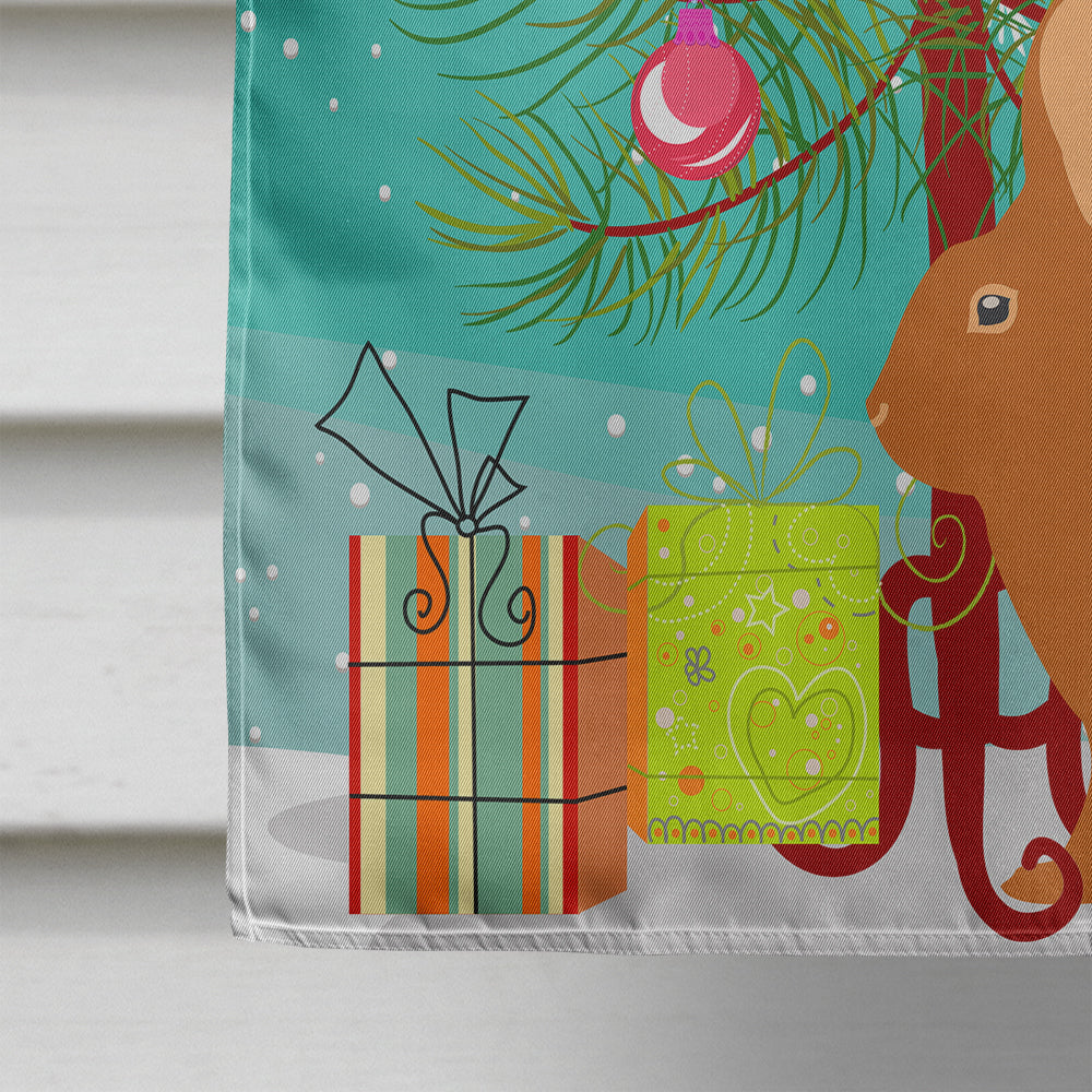 Rex Rabbit Christmas House Flag 28x40 Porch Sleeve Pole Decorative Outside Yard Banner Artwork Wall Hanging, Polyester