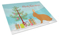 Rex Rabbit Christmas Cutting Board Tempered Glass Kitchen Cutting Surface, Heat Resistant Chopping, Non-Slip Feet, Food Prep & Serving