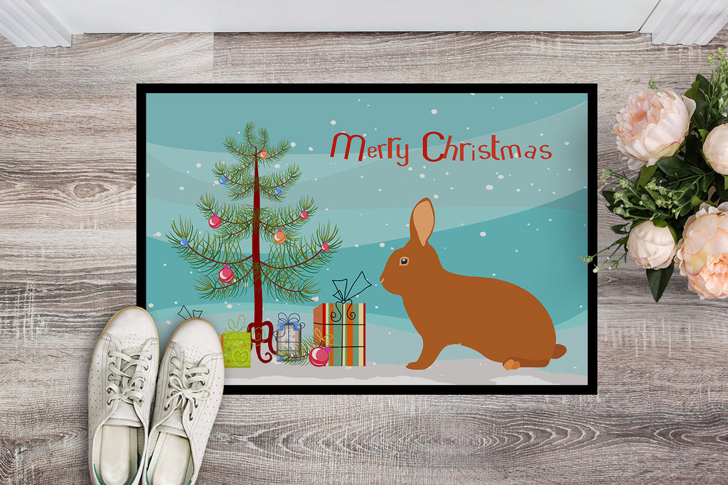 Rex Rabbit Christmas Doormat Indoor Outdoor 18H X 27W Front Door Mat Rugs for Entryway, Non Slip Washable