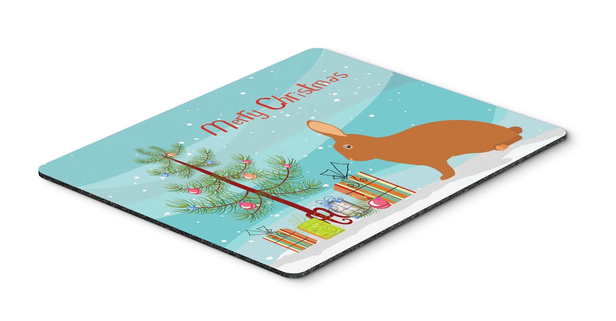 Rex Rabbit Christmas Mouse Pad, Heat Resistant Trivet Hot Pad , Non Slip Rubber Desk Mat, Kitchen Counter Protector, Home Office Decor Gift