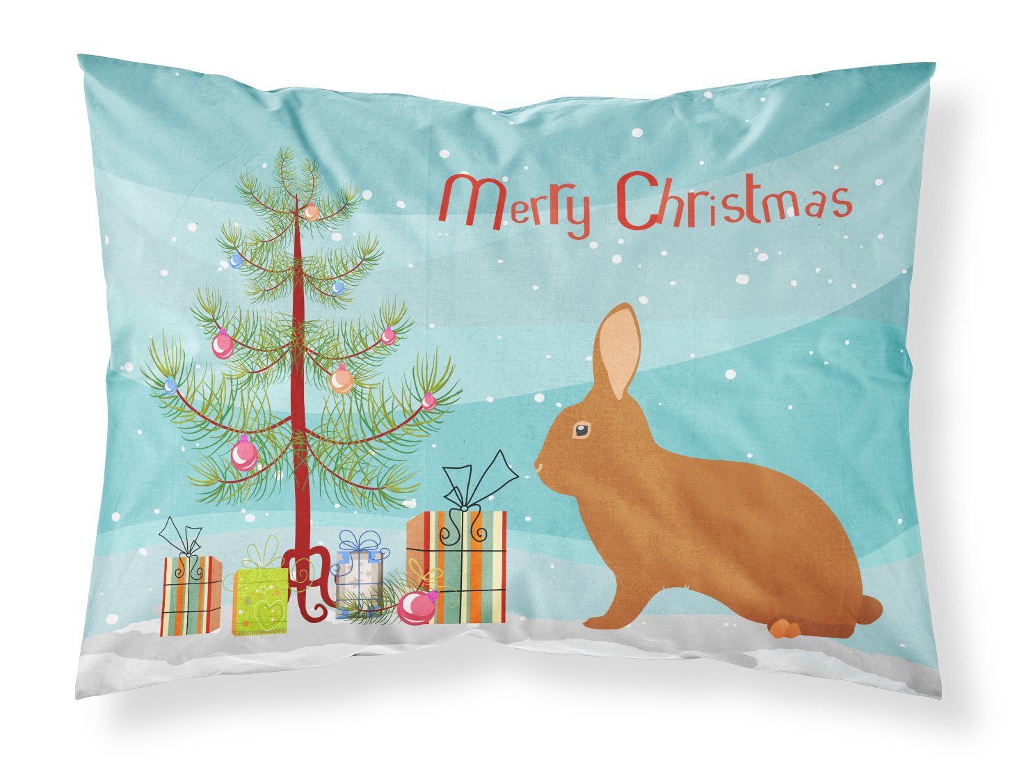 Rex Rabbit Christmas Standard Pillowcase Lightweight Super Soft Easy Care Decorative Artwork Pillowcase, Standard