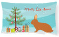 Rex Rabbit Christmas Decorative Throw Pillow 12x16 Indoor Outdoor Accent Cushion, Fabric Cover with Insert for Sofa, Bed, Porch & Living Room