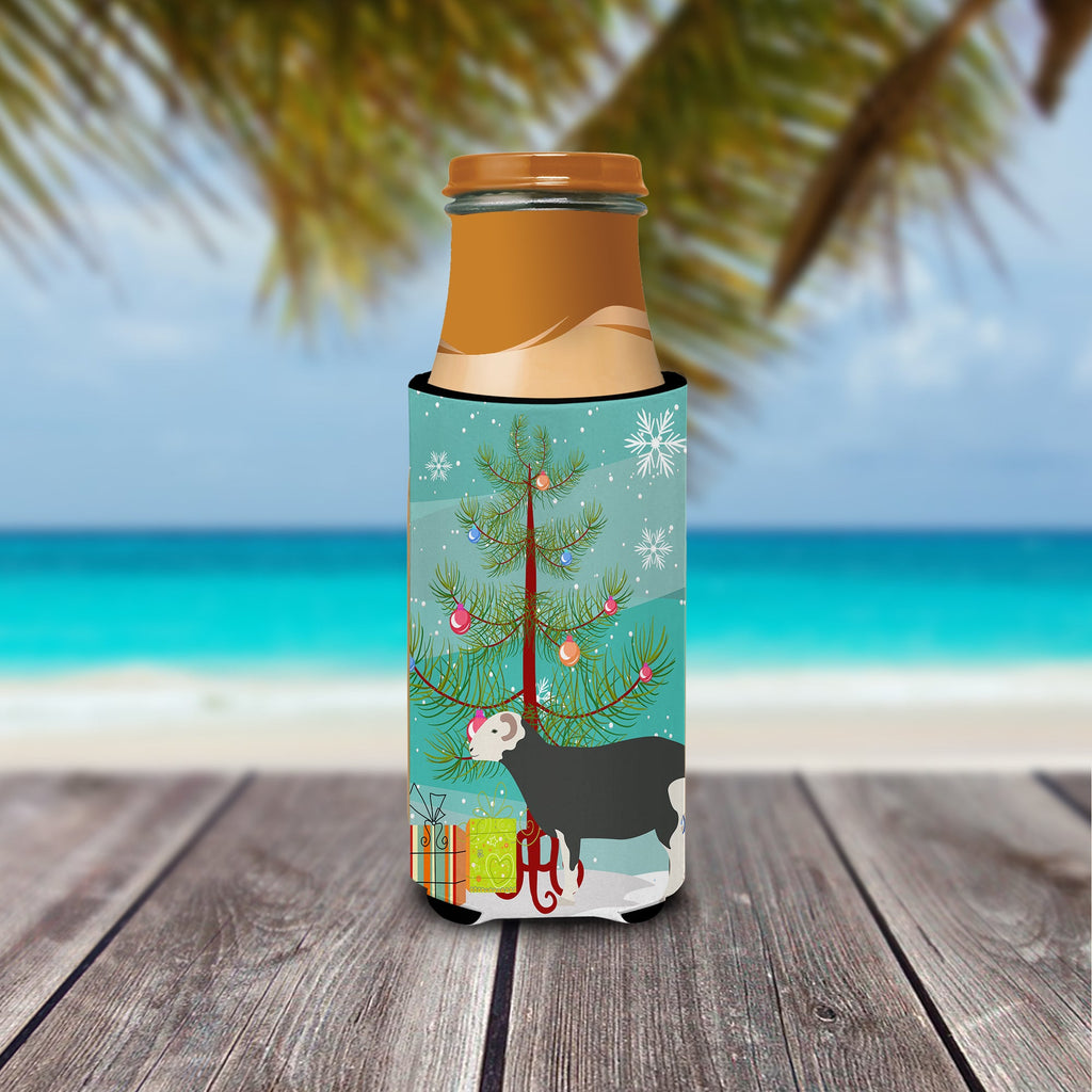 Herwick Sheep Christmas Slim Can Hugger , Insulated Foam Hugger for 12 oz Slim Cans, Beer Bottles & Water Bottles, Printed in USA