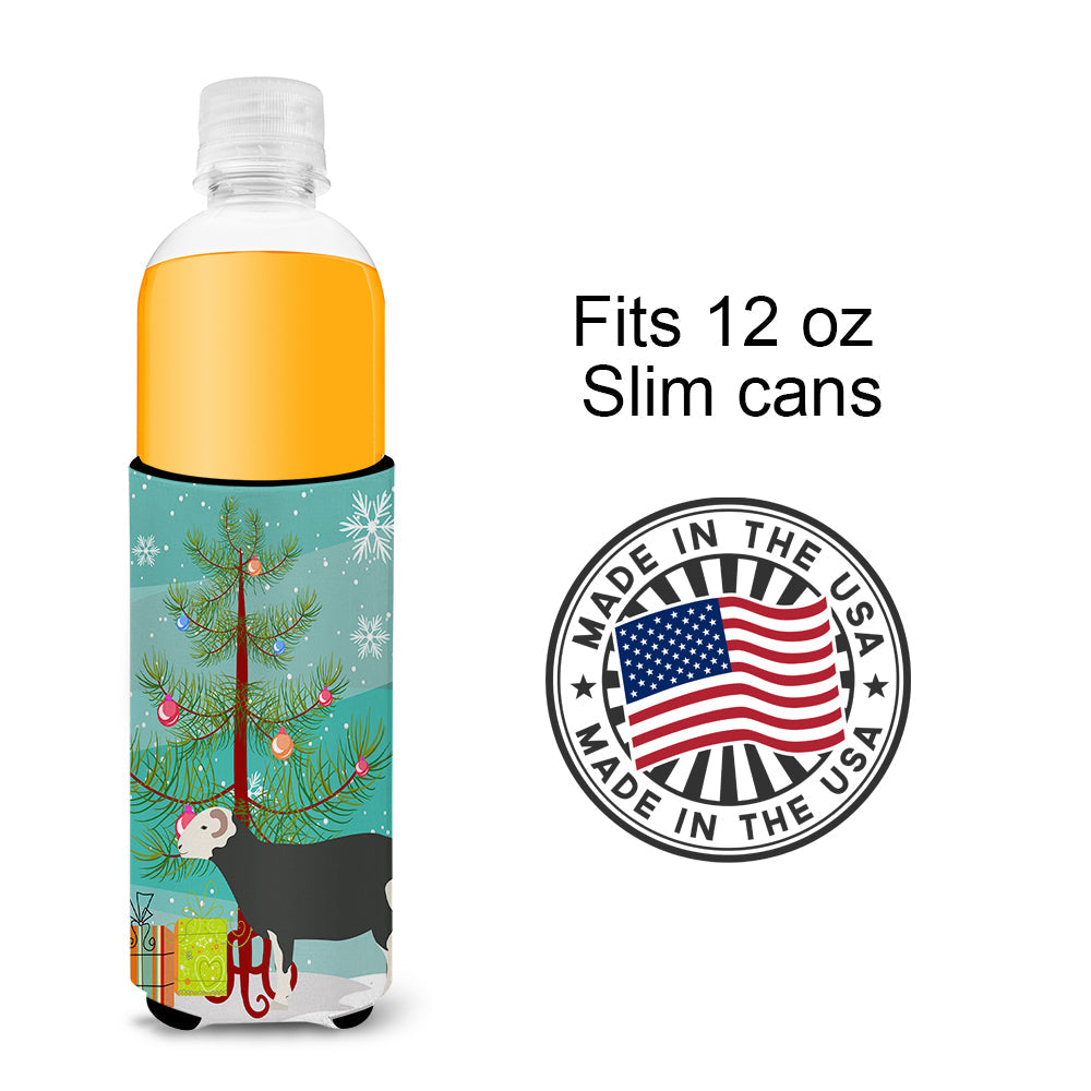 Herwick Sheep Christmas Slim Can Hugger , Insulated Foam Hugger for 12 oz Slim Cans, Beer Bottles & Water Bottles, Printed in USA