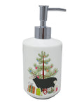 Herwick Sheep Christmas Ceramic Soap Dispenser , Empty Refillable Hand Soap Pump Bottle for Bathroom Kitchen