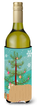 Lincoln Longwool Sheep Christmas Wine Bottle Hugger Gift Sleeve for Standard 750 ml Bottles, Insulated Reusable Also Fits Mini Shot & Pint Bottles