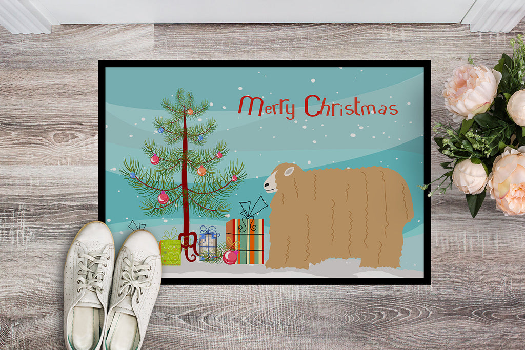 Lincoln Longwool Sheep Christmas Doormat Indoor Outdoor 18H X 27W Front Door Mat Rugs for Entryway, Non Slip Washable