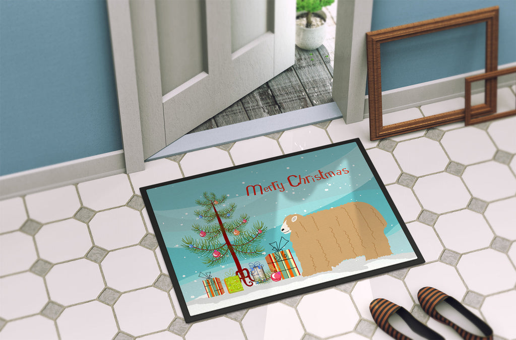 Lincoln Longwool Sheep Christmas Doormat Indoor Outdoor 18H X 27W Front Door Mat Rugs for Entryway, Non Slip Washable