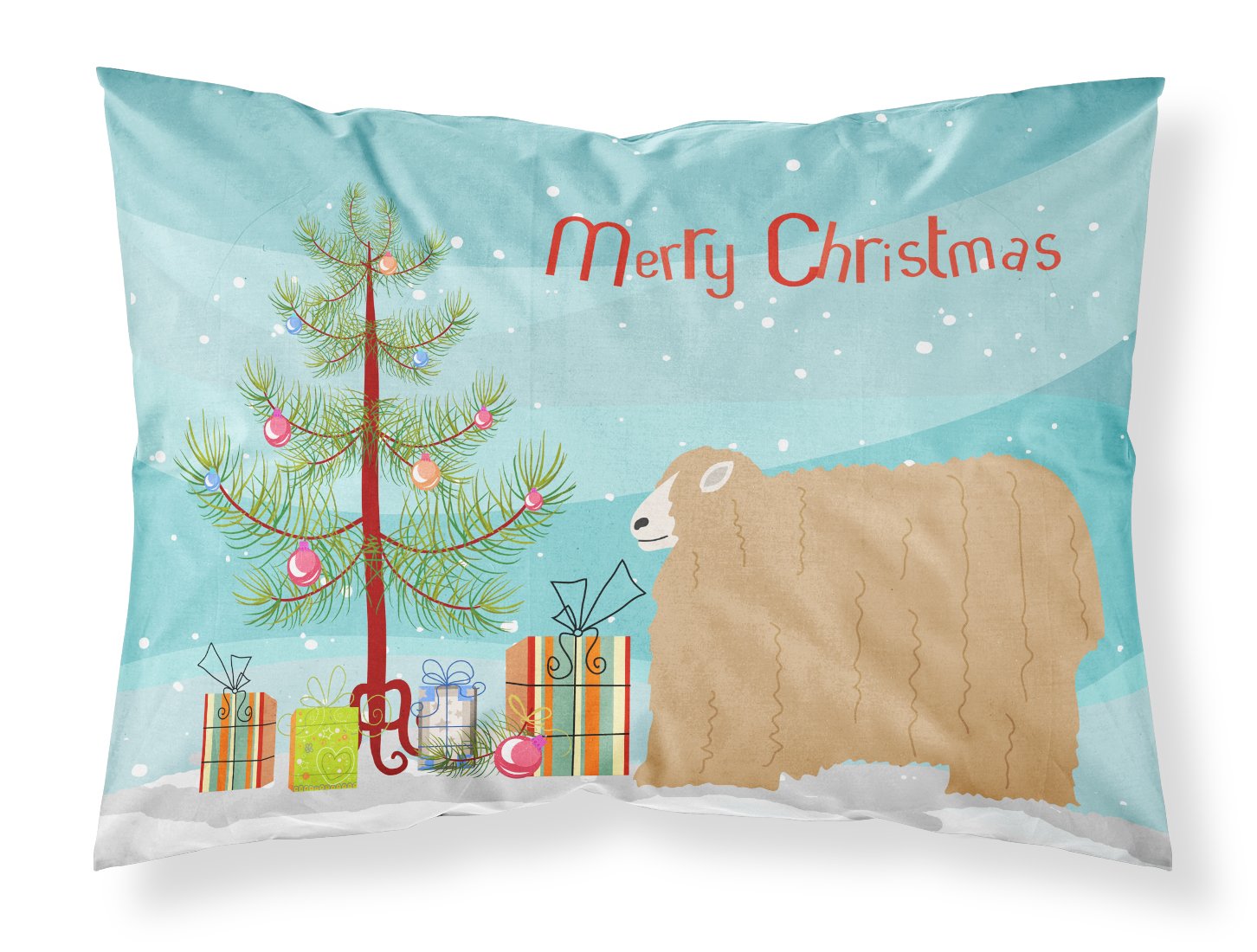 Lincoln Longwool Sheep Christmas Standard Pillowcase Lightweight Super Soft Easy Care Decorative Artwork Pillowcase, Standard
