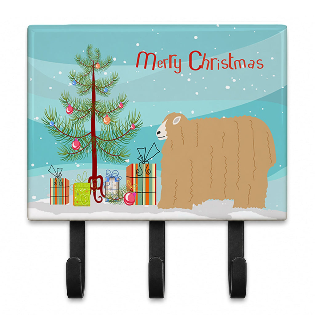Lincoln Longwool Sheep Christmas Leash or Key Holder Wall Hooks, Coat Rack Wall Mount, for Hanging Keys, Towels, Aprons, Leashes