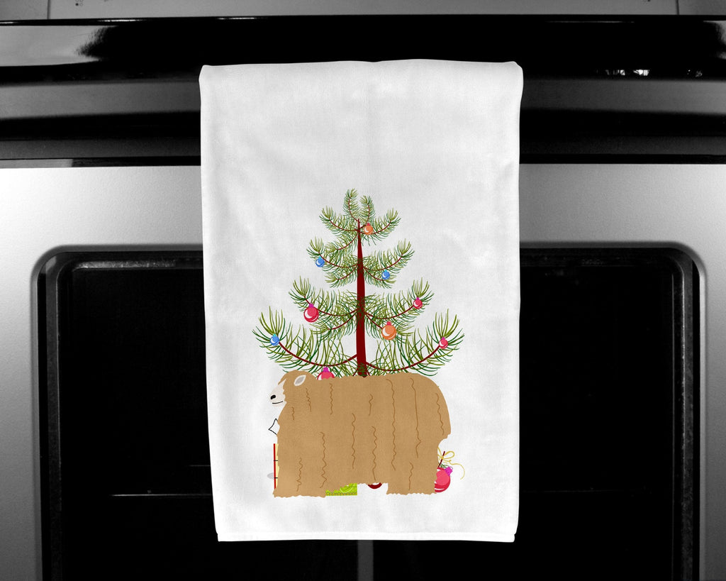 Lincoln Longwool Sheep Christmas Kitchen Towel Set of 2 White Dish Towels Decorative Bathroom Hand towel for Hand, Face, Hair, Yoga, Tea, Dishcloth, 19 X 28", White