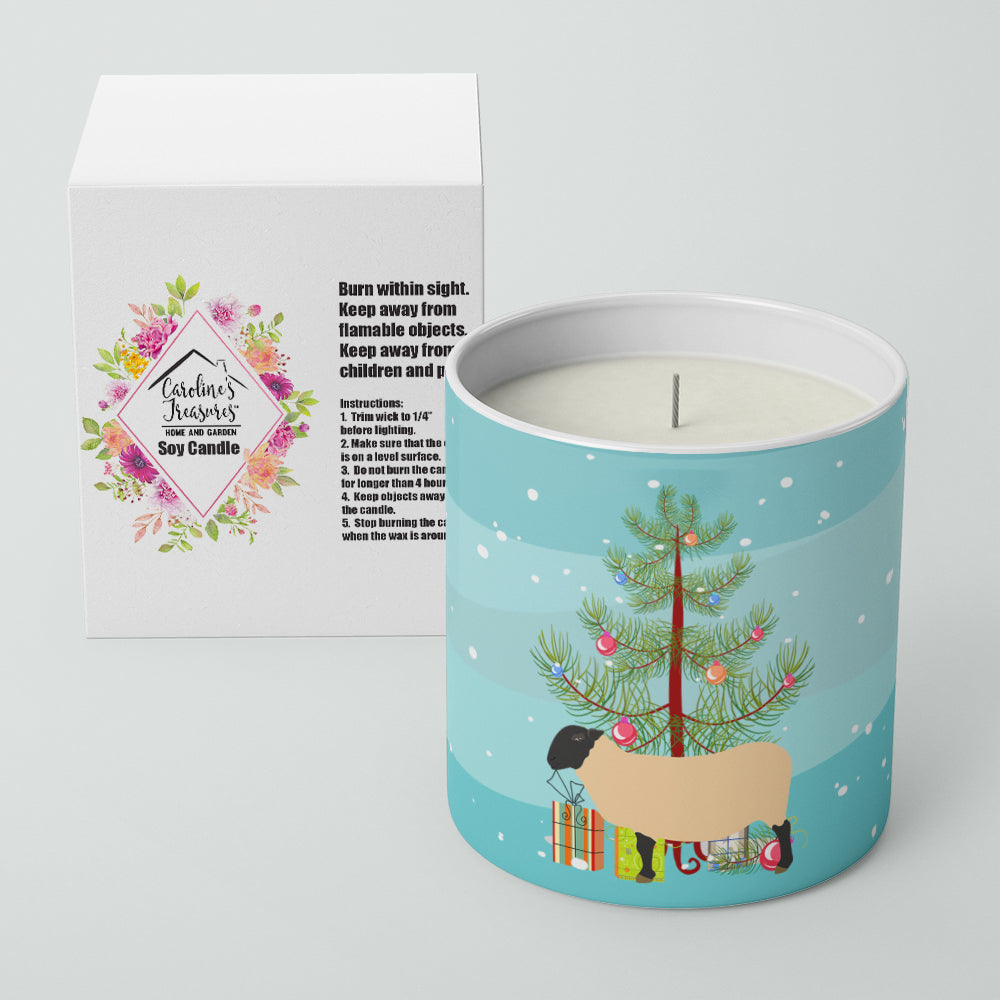 Suffolk Sheep Christmas Decorative Soy Candle Nature Soy Wax Essential Oil Home Decor Ideal for Bedroom Kitchen Bath Office Gift, 10 oz