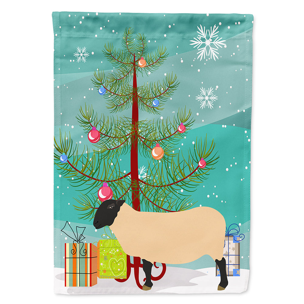 Suffolk Sheep Christmas House Flag 28x40 Porch Sleeve Pole Decorative Outside Yard Banner Artwork Wall Hanging, Polyester