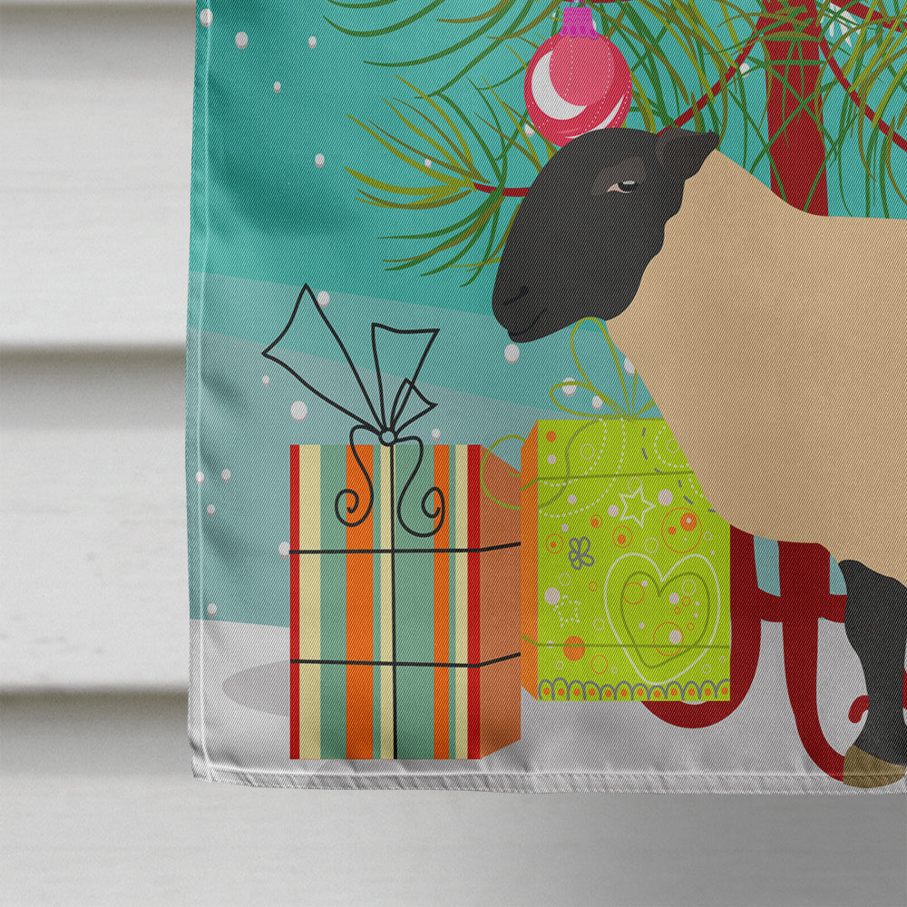 Suffolk Sheep Christmas House Flag 28x40 Porch Sleeve Pole Decorative Outside Yard Banner Artwork Wall Hanging, Polyester