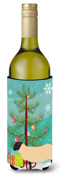 Suffolk Sheep Christmas Wine Bottle Hugger Gift Sleeve for Standard 750 ml Bottles, Insulated Reusable Also Fits Mini Shot & Pint Bottles