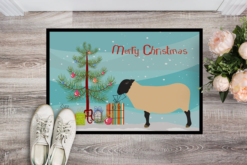 Suffolk Sheep Christmas Doormat Indoor Outdoor 18H X 27W Front Door Mat Rugs for Entryway, Non Slip Washable