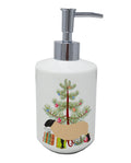 Suffolk Sheep Christmas Ceramic Soap Dispenser , Empty Refillable Hand Soap Pump Bottle for Bathroom Kitchen