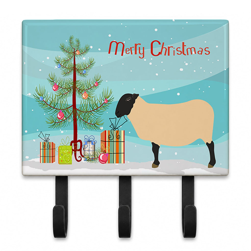 Suffolk Sheep Christmas Leash or Key Holder Wall Hooks, Coat Rack Wall Mount, for Hanging Keys, Towels, Aprons, Leashes