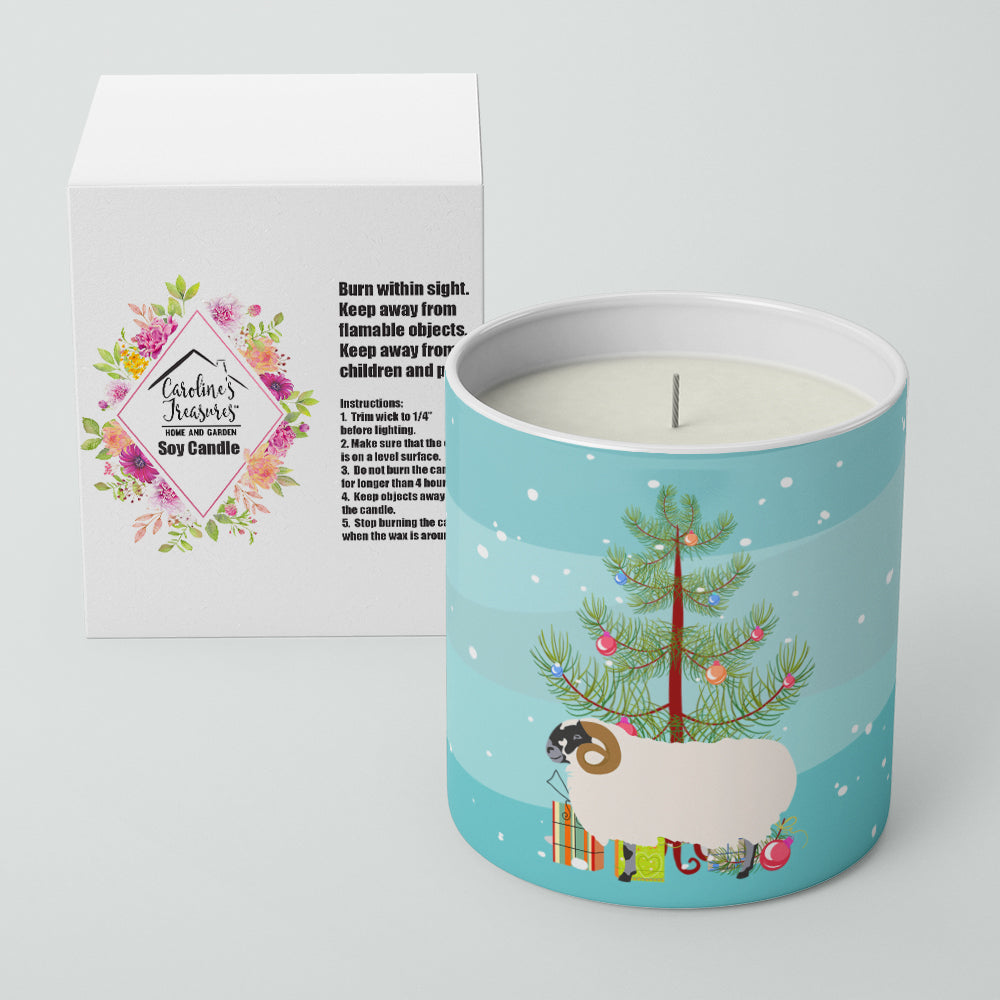 Scottish Blackface Sheep Christmas Decorative Soy Candle Nature Soy Wax Essential Oil Home Decor Ideal for Bedroom Kitchen Bath Office Gift, 10 oz