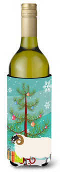 Scottish Blackface Sheep Christmas Wine Bottle Hugger Gift Sleeve for Standard 750 ml Bottles, Insulated Reusable Also Fits Mini Shot & Pint Bottles