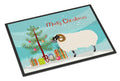 Scottish Blackface Sheep Christmas Doormat Indoor Outdoor 18H X 27W Front Door Mat Rugs for Entryway, Non Slip Washable