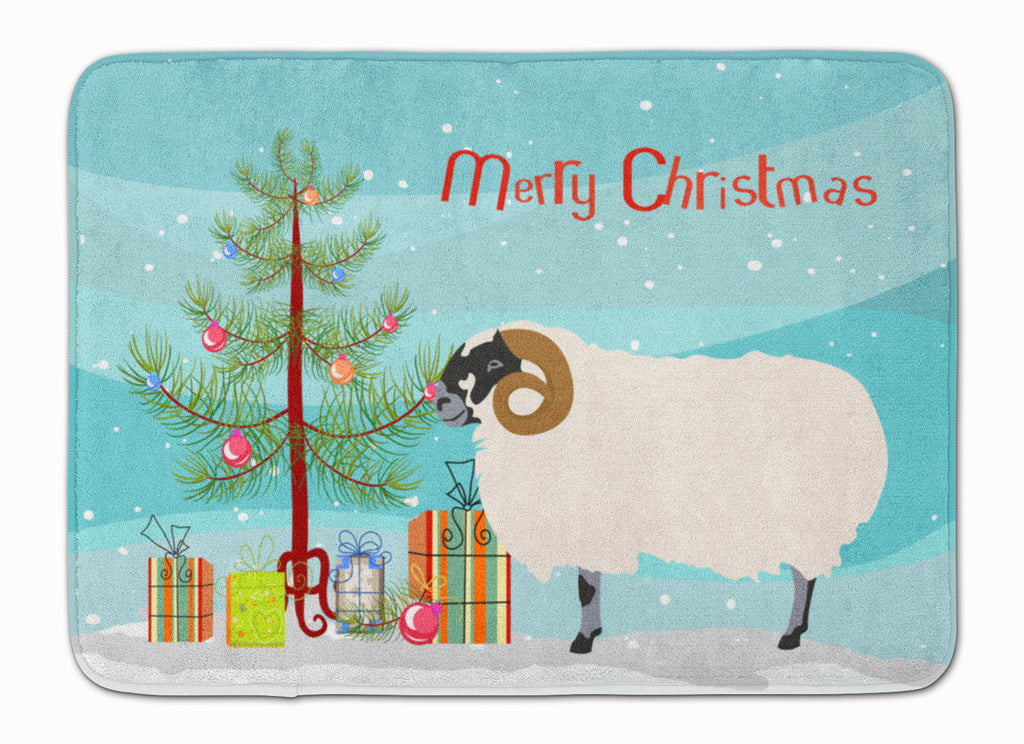 Scottish Blackface Sheep Christmas Memory Foam Kitchen Mat Machine Washable Anti-Fatigue Cushion Comfort Bath or Kitchen Rug