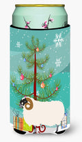 Scottish Blackface Sheep Christmas Tall Boy Hugger Can Cooler Sleeve Machine Washable Drink Collapsible Insulator Beverage Insulated Holder