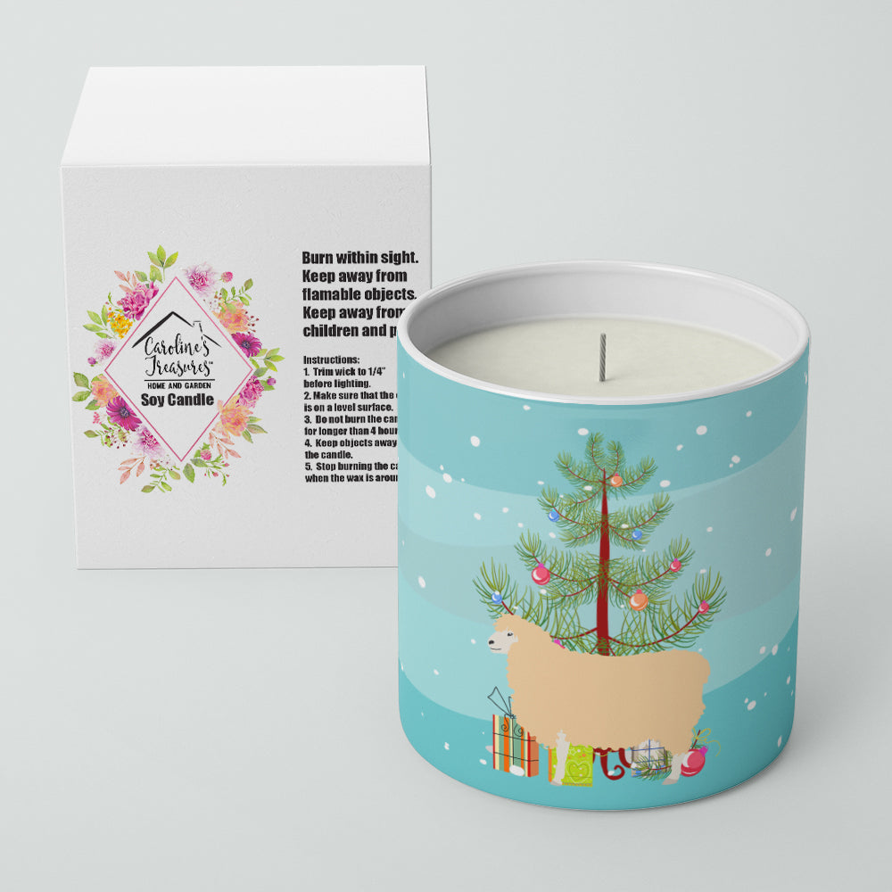 English Leicester Longwool Sheep Christmas Decorative Soy Candle Nature Soy Wax Essential Oil Home Decor Ideal for Bedroom Kitchen Bath Office Gift, 10 oz