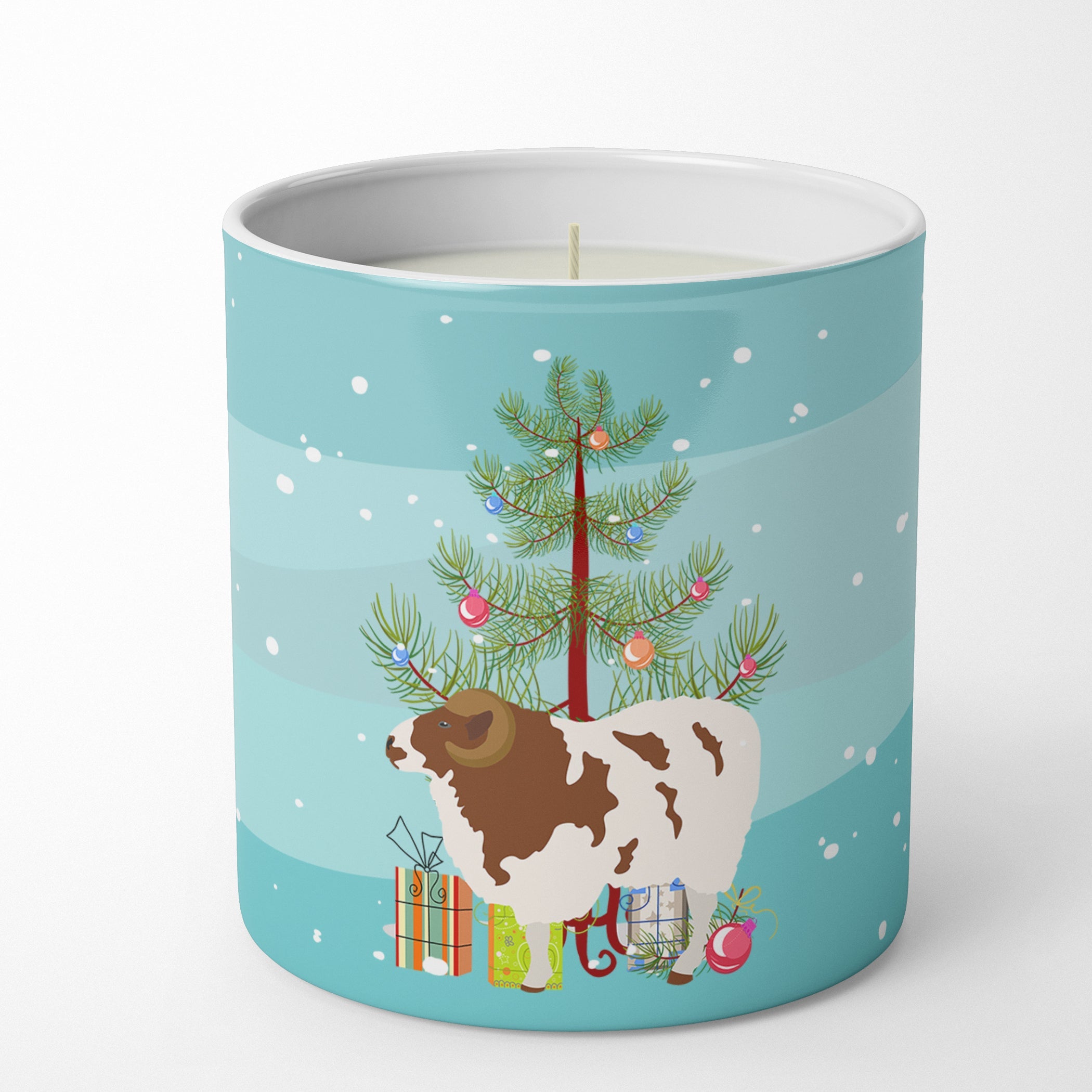 Jacob Sheep Christmas Decorative Soy Candle Nature Soy Wax Essential Oil Home Decor Ideal for Bedroom Kitchen Bath Office Gift, 10 oz